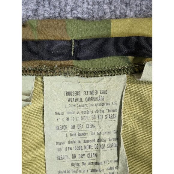 Vintage US Military ECWCS Trousers Mens Small Regular Woodland Camo PTFE 80s - Picture 12 of 16